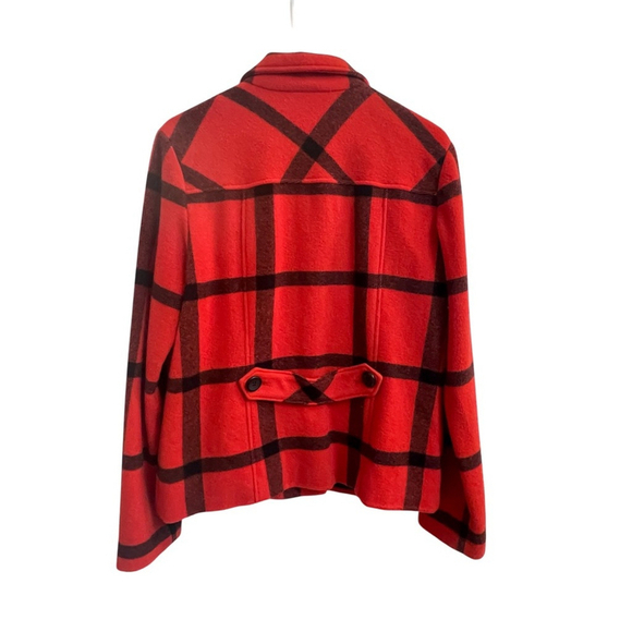 600 West Wool Red and Black Coat. Women size medium - Picture 4 of 8